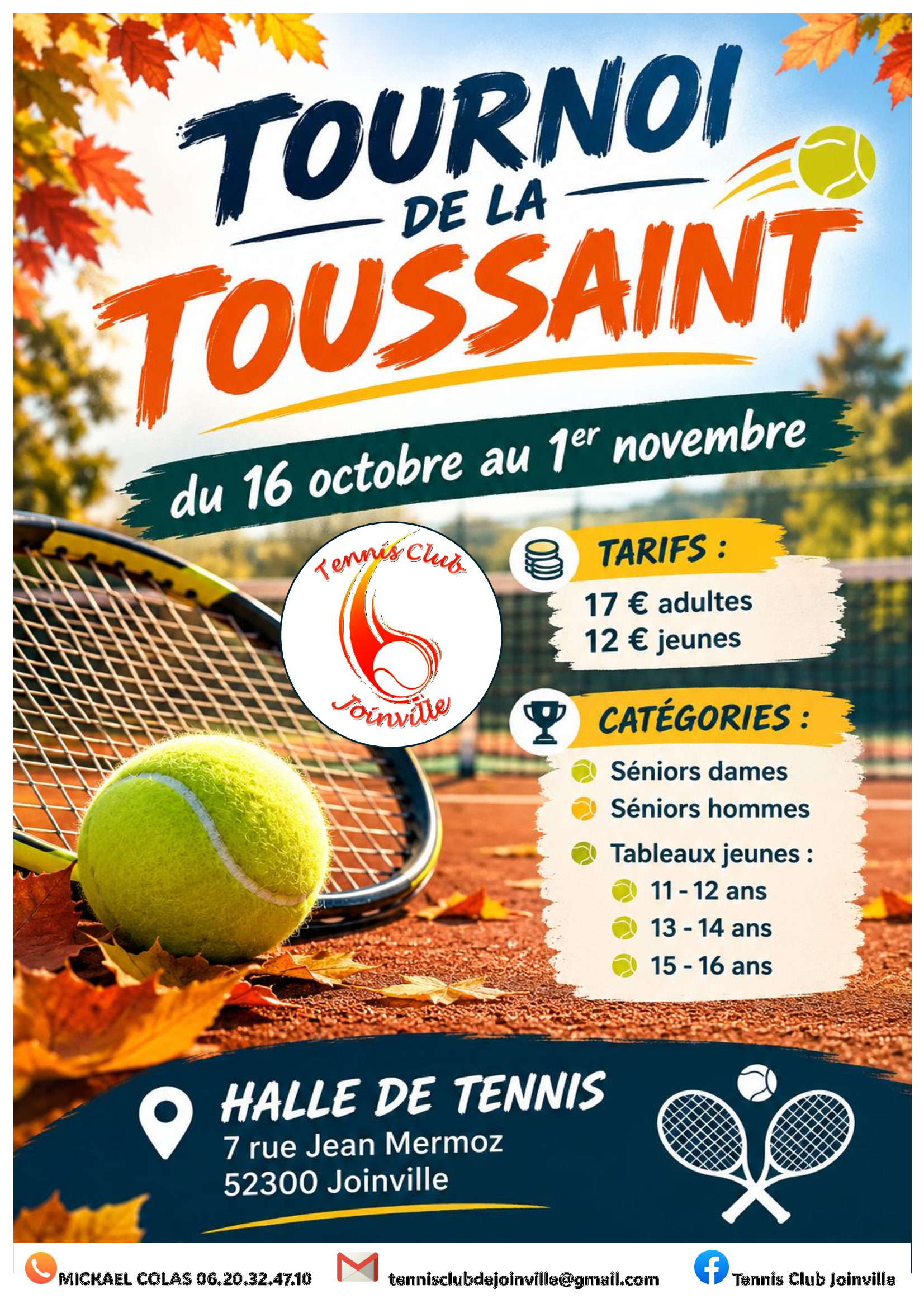 🎃🎾 TOURNOI DE LA TOUSSAINT 🎾🎃